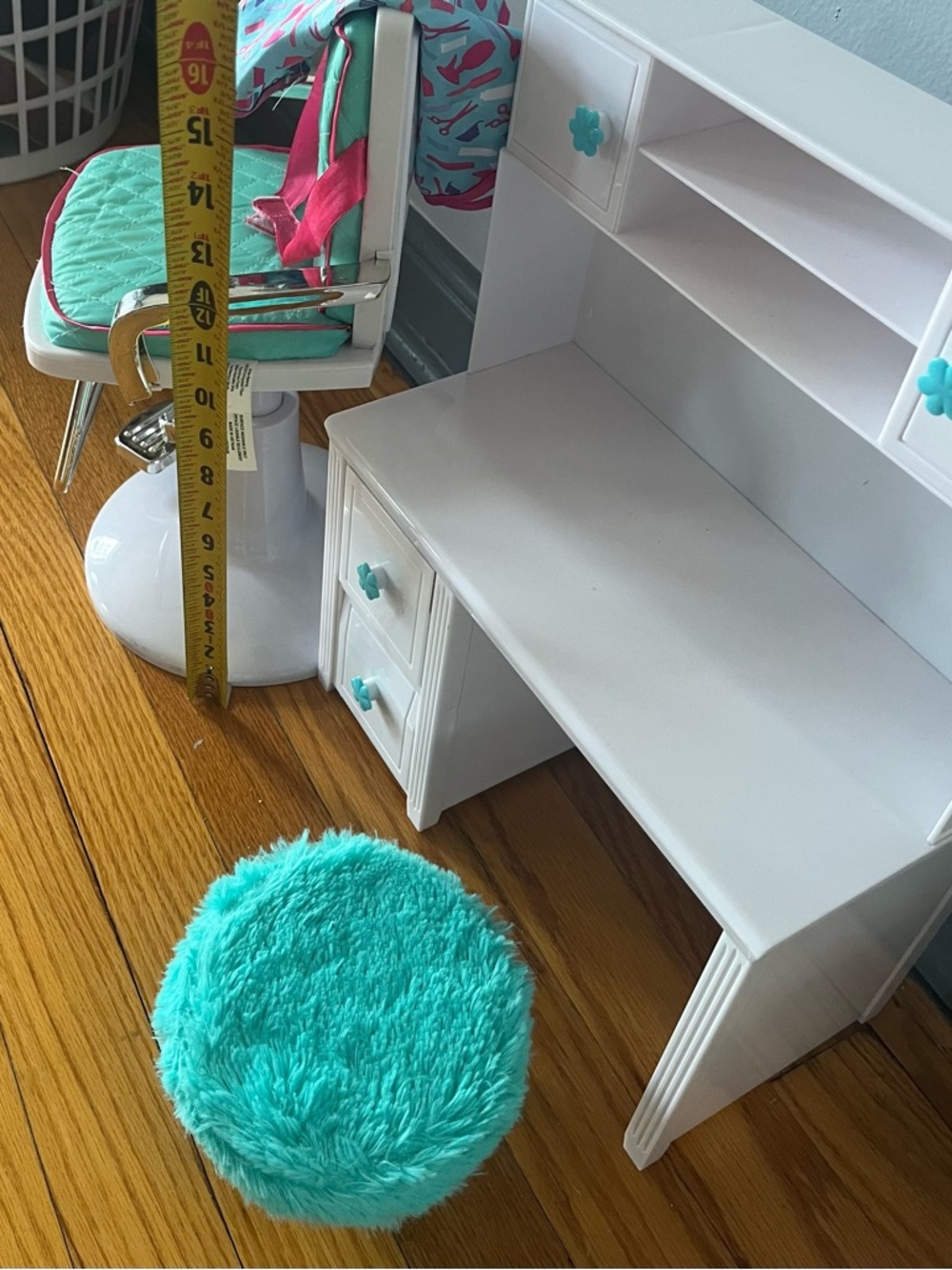 Doll furniture-Bunk Beds, Desk, Salon Chair, bookshelf and spa chair